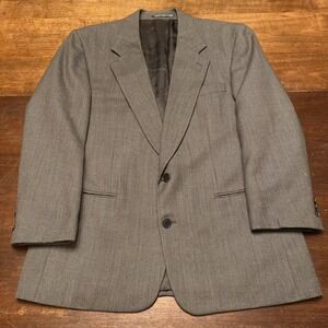 VTG Fabrizio Cellini Blazer Men's‎ 36R Gray 100% Wool Two Button Jacket Classic